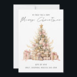 Rose Gold Tree 2026 Calendar Merry Christmas Holiday Card<br><div class="desc">Rose Gold Treet 2026 Calendar Merry Christmas is in a stylish set handwritten style script. With a handy 2026 calendar on the back for your recipients and Happy New Year greeting.</div>