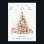 Rose Gold Tree 2026 Calendar Merry Christmas Holiday Card<br><div class="desc">Rose Gold Treet 2026 Calendar Merry Christmas is in a stylish set handwritten style script. With a handy 2026 calendar on the back for your recipients and Happy New Year greeting.</div>