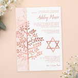 Rose Gold Tree of Life Bat Mitzvah Invitations<br><div class="desc">Modern faux rose gold Tree of Life Bat Mitzvah invitations. Easily personalise for your event. Designs are flat printed illustrations/graphics - NOT ACTUAL ROSE GOLD FOIL.</div>