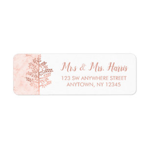 Rose Gold Tree of Life Bat Mitzvah Return Address Label