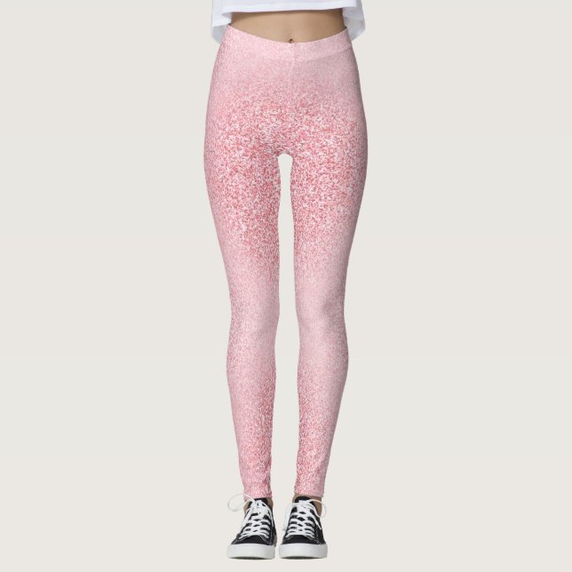 Rose Gold Trendy Modern Elegant Template Leggings (Front)