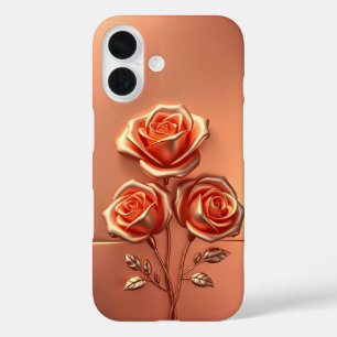 Rose Gold Trio Flowers iPhone Case