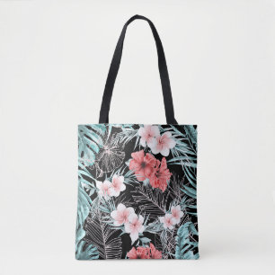 Rose Gold Tropical Botanical Aloha Pineapple Chic Tote Bag