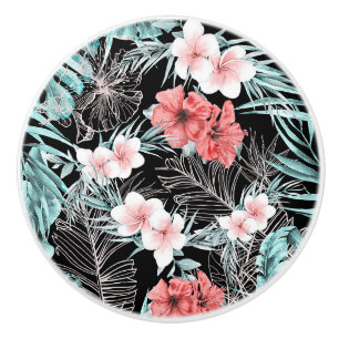 Rose Gold Tropical Botanical Island Paradise Chic Ceramic Knob