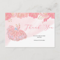 Rose gold tutu  ballerina pink floral thank you