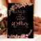 Rose Gold typography floral black chic wedding