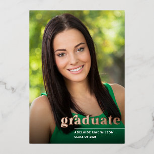 Rose Gold Typography Photo Graduation Party