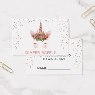 Rose Gold Unicorn Princess Diaper Raffle