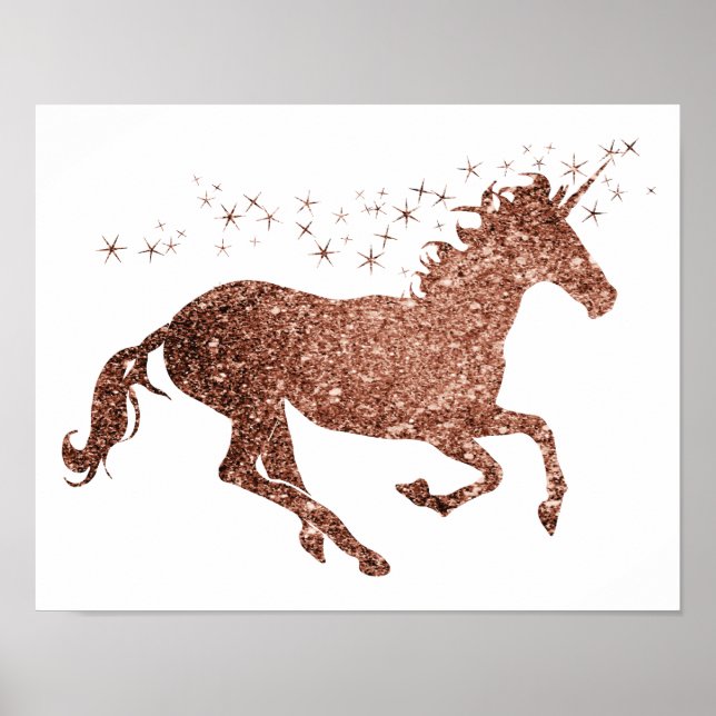 Rose Gold Unicorn Sparkle Poster (Front)