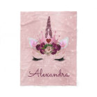 Rose Gold Unicorn Sparkle Princess Monogram Name