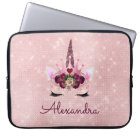 Rose Gold Unicorn Sparkle Princess Monogram Name