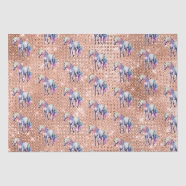 Rose Gold Unicorn Sparkle   Tissue Paper (Front)