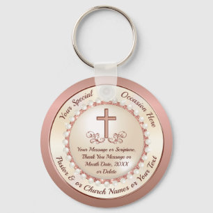 Rose Gold, Unique Religious Favours, Personalised Key Ring