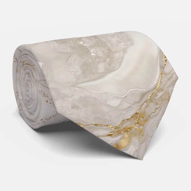 Rose Gold Vein Marble Plaster Tie (Rolled)