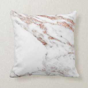 Rose gold vein throw pillow