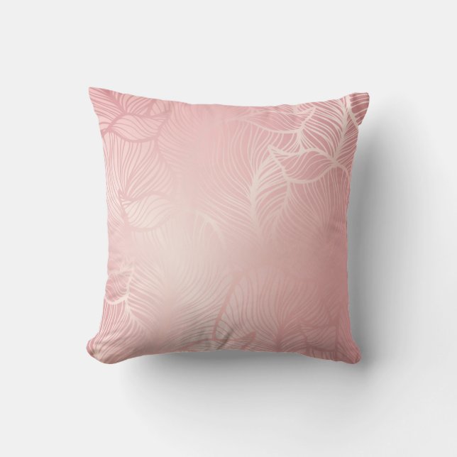 Rose gold vintage Damask  Cushion (Front)