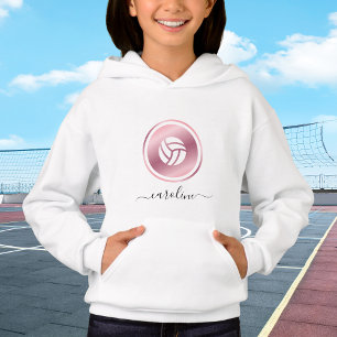 Rose Gold Volleyball Cute Girly Name Sport Theme