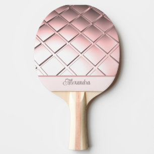 Rose Gold Waffle Personalised Ping Pong Paddle