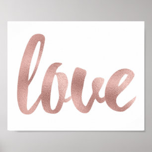 Rose gold wall art, foil font poster