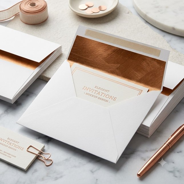 Rose Gold Warm Copper Wedding Envelope Metallic   (Creator Uploaded)