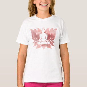 Rose Gold Watercolor Texture Buddha Meditation Zen T-Shirt