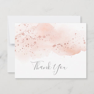 Rose Gold Watercolor Thank You Card