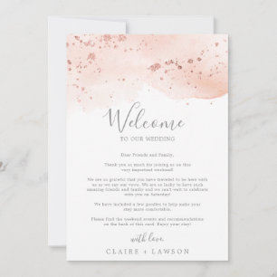 Rose Gold Watercolor Welcome Letter & Itinerary