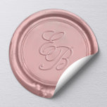 Rose Gold Wax Monogram Elegant Wedding Seals<br><div class="desc">(Not 3D) Rose Gold Elegant Wedding Monogram  Plain Stickers.</div>