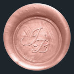 Rose Gold Wax Seal Print Stickers Wedding Envelope<br><div class="desc">Create your own elegant custom wax seal stickers for your envelopes and stationery on this easy DIY template. These blush pink faux hot wax seal stickers are simply personalised with initials or a single monogram letter for wedding invitations, thank you favours for guests, birthday party envelopes, and other stationery for...</div>