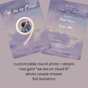 rose gold we are on cloud 9 photo couple shower