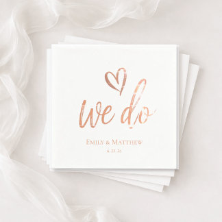 Rose Gold We Do Wedding Napkin