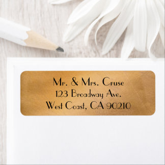 Rose Gold Wedding Address Label Metallic Design Return Address Label