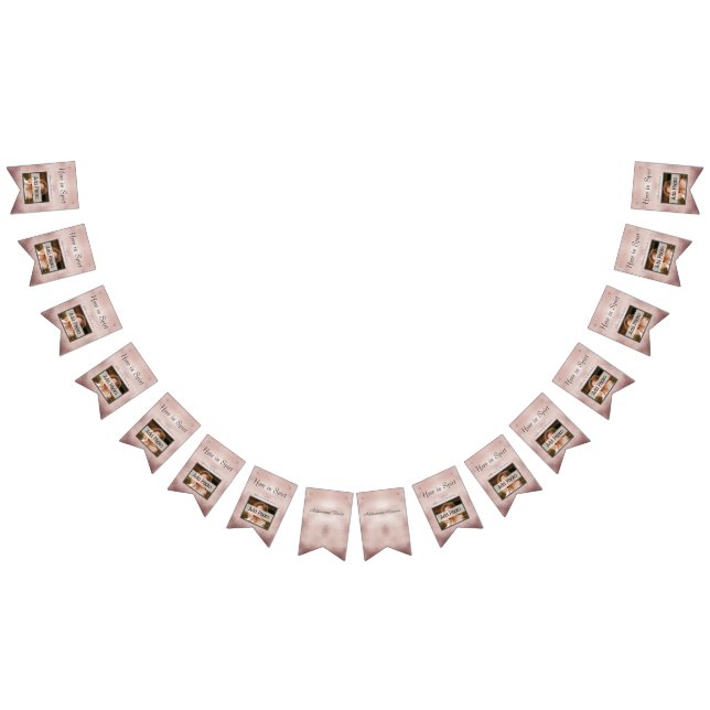Rose Gold Wedding Elegant Modern Custom Photo Bunting (All)