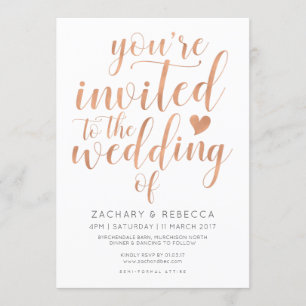 Rose Gold Wedding Invitation Blush