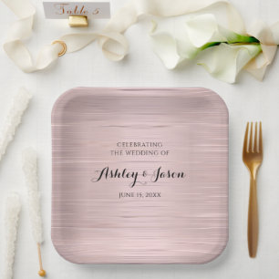 Rose Gold Wedding Paper Plate