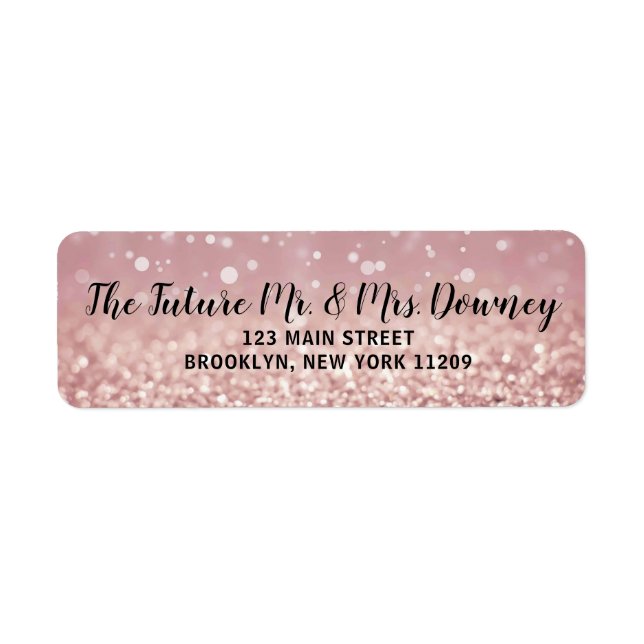 Rose Gold Wedding Return Address Labels (Front)