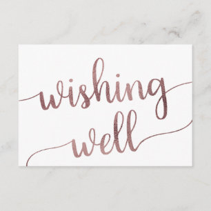Rose Gold Wedding Wishing Well Enclosure Card