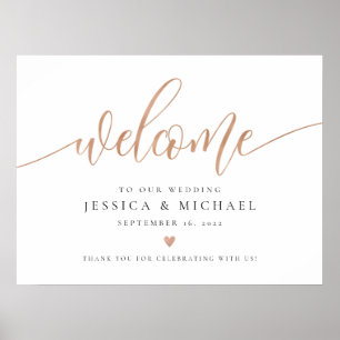 Rose Gold Welcome Wedding Sign