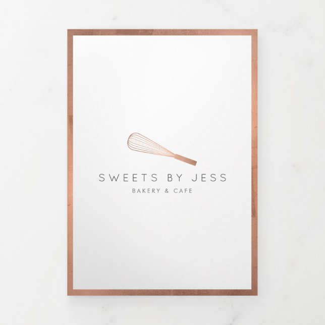 Rose Gold Whisk Bakery Catering Menu Brochure (Cover)