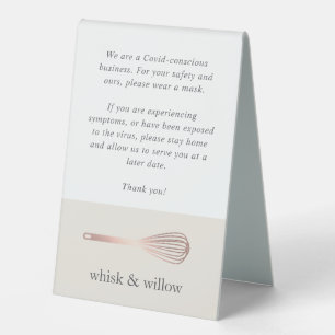 Rose Gold Whisk Bakery Covid Safety