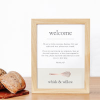 Rose Gold Whisk | Bakery Covid Safety Welcome