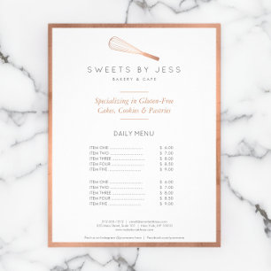 Rose Gold Whisk Bakery Full Page Flyer
