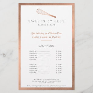 Rose Gold Whisk Bakery Half Page Flyer