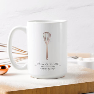 Rose Gold Whisk   Bakery Pen Holder Coffee Mug