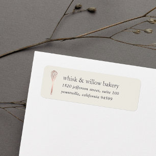 Rose Gold Whisk Bakery Return Address Label