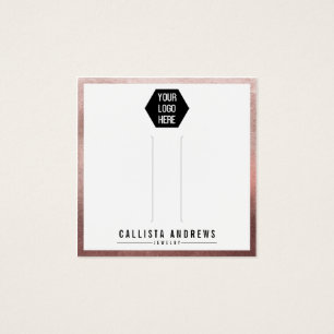 Rose Gold White Border Logo Hair Clip Display Card