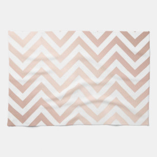 rose gold, white,chevron, zigzag,modern,trendy,chi tea towel