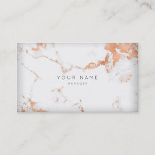 Rose Gold White Grey Carrara Marble Appointment Card