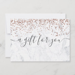 Rose gold white marble elegant gift certificate