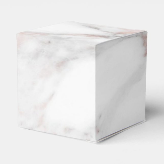 Rose Gold White Marble Elegant Modern Template Favour Box (Back Side)